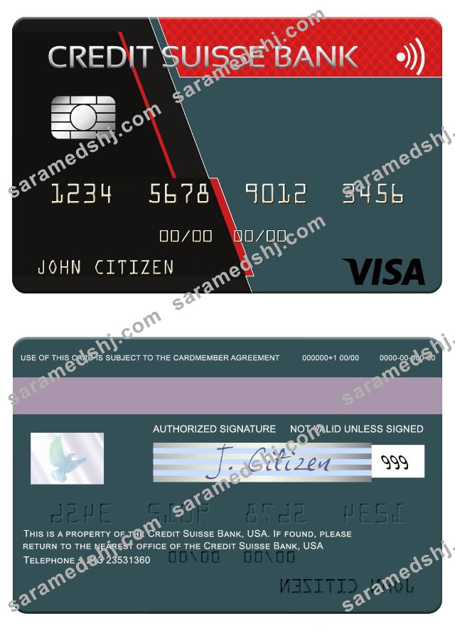 USA Credit Suisse Bank visa card